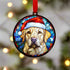 Labrador Yellow in Santa Hat Suncatcher Decoration